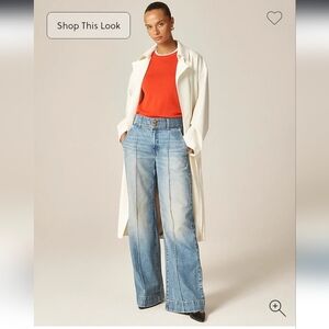 NWT J.Crew Women"s Petite denim trouser jean with stacked buttons Sz 28P $158